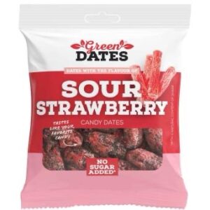 Green Dates ( Dattel) Sour Strawberry 12x 90g