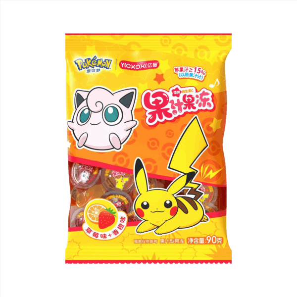 POKEMON JUICE JELLY STRAWBERRY AND ORANGE FLAVOR 48x 90G