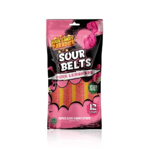 Candy Paradise Sour Belts Pink Lemonade 12x100g
