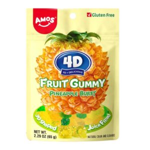 Amos 4D Fruit Gummy Pineapple Burst 24x65g